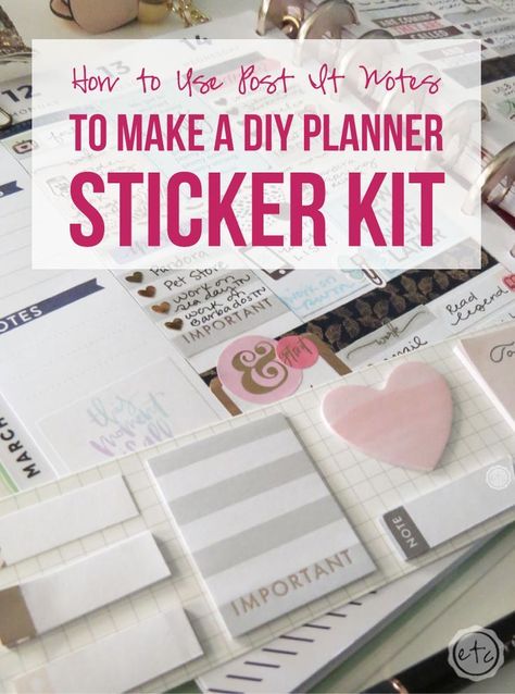 How to Use Post It Notes to Make a DIY Planner Sticker Kit Organize Thoughts, Diy Planner Stickers, Arc Planner, Diy Cookbook, Office Planners, Sticker Books, Pretty Planners, Craft Planner, Frame House