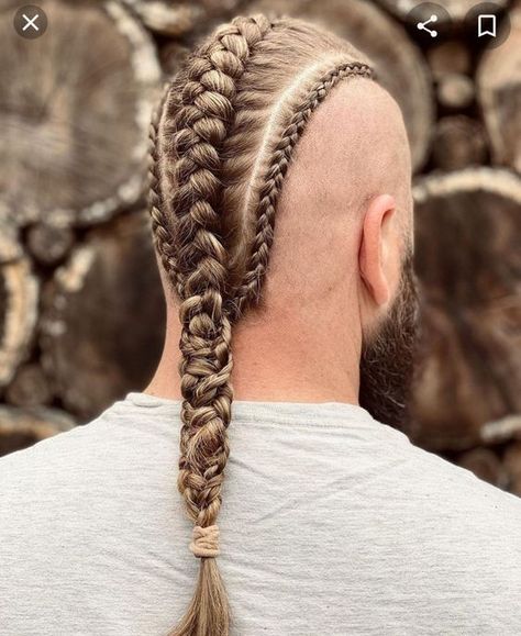 Viking Style Braids For Men, Viking Hair Mohawk, Viking Braids Shaved Sides, Braided Mohawk Hairstyles For Men, Viking Mens Hairstyles, Viking Braids Men Short, Viking Hair For Men, Viking Hair Styles For Men, Men Viking Hair