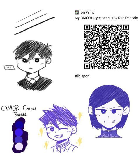 How To Draw In Omori Style, Ibis Paint Omori Brush, Omori Artstyle Tutorial, Omori Brush Ibis, Omori Brush Ibispaint, Omori Artstyle, Ibis Pens, Brush Ibispaint, Ibispaint Brush