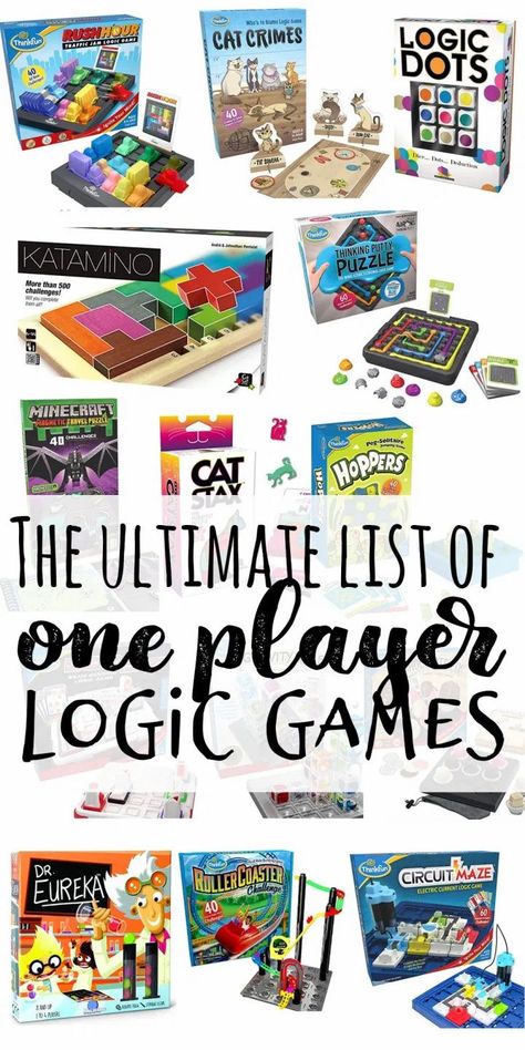 Logic Games For Kids, Games For All Ages, Solo Games, Solitaire Games, Cooperative Games, Logic Games, Family Fun Night, Family Fun Games, Logic Puzzles