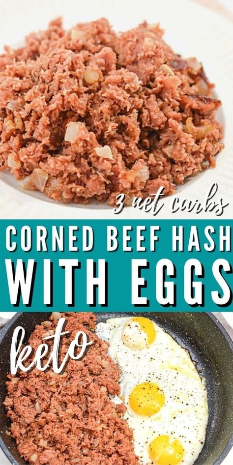 Corned Beef Hash With Eggs - This keto corned beef hash comes together in minutes! It’s made with canned corned beef and radishes and goes great with cabbage or eggs! #keto #Ketorecipes #Ketodiet #ketocornedbeef #cornedbeef #eggrecipes #dinnerideas #stpatricksdayrecipes #food #recipes Keto Cornbeef Recipe, Keto Corn Beef And Cabbage, Keto Canned Corned Beef Recipes, Canned Corned Beef Recipes Breakfast, Keto Corned Beef Recipes, Corned Beef Hash And Eggs, Keto Corned Beef And Cabbage, Canned Corned Beef Recipes, Keto Corned Beef