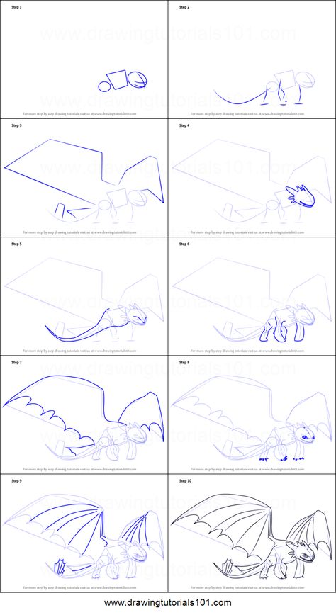 How to Draw Night Fury from How to Train Your Dragon printable step by step drawing sheet : DrawingTutorials101.com How To Draw How To Train Your Dragon, How To Draw Night Fury, How To Draw Toothless Step By Step, How To Draw Httyd Dragons, Dragon Drawing Step By Step, How To Train Your Dragon Art Sketches, How To Train Your Dragon Doodle, How To Train Your Dragon Drawings, Night Fury Drawing