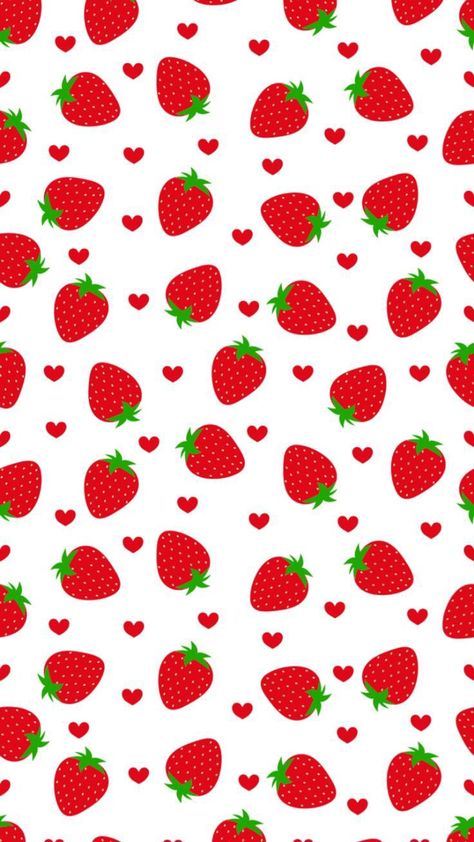 Red Wallpaper Strawberry, Strawberry Wallpaper Cute, Summer Vibes Playlist, Cute Strawberry Wallpaper, Wallpaper Strawberry, Strawberry Wallpaper, Strawberry Background, Strawberry Heart, Hello Kitty Wallpaper Hd