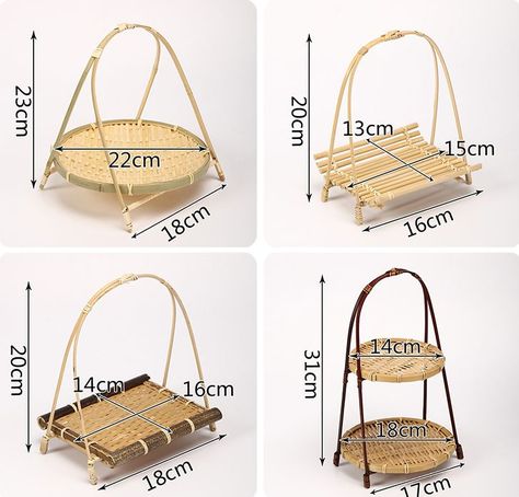 Rattan Ideas, Cny Craft, Camel Craft, Chair Measurements, Bamboo Food, Bamboo Ideas, Bamboo Baskets, Cafe Display, Bamboo Jewelry