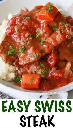 Easy Swiss Steak, Steak Oven, Swiss Steak Recipes, Oven Bag, Canned Pumpkin Recipes, Round Steak Recipes, Slow Cooker Salisbury Steak, Cube Steak Recipes, Swiss Steak