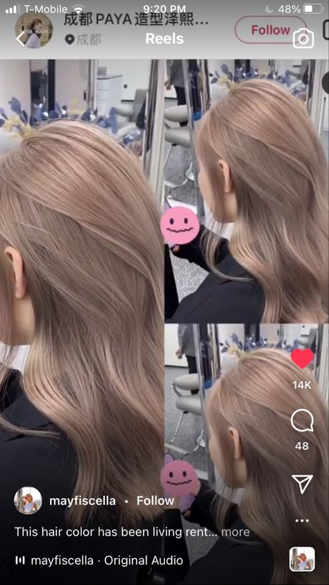 White Beige Hair, Milk Tea Blonde Hair, Milk Tea Hair Color Balayage, Milk Tea Hair Color, Champagne Hair Color, Beige Hair Color, Champagne Hair, Beige Blonde Hair, Dark Blonde Hair Color