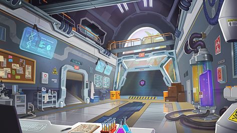 ArtStation - Moira's Secret Lab Lab Background, Science Labs, Secret Lab, Scientist Lab, Sci Fi Scene, Lab Concept Art, Lab Interior, Scifi Science Lab, Cyberpunk Lab