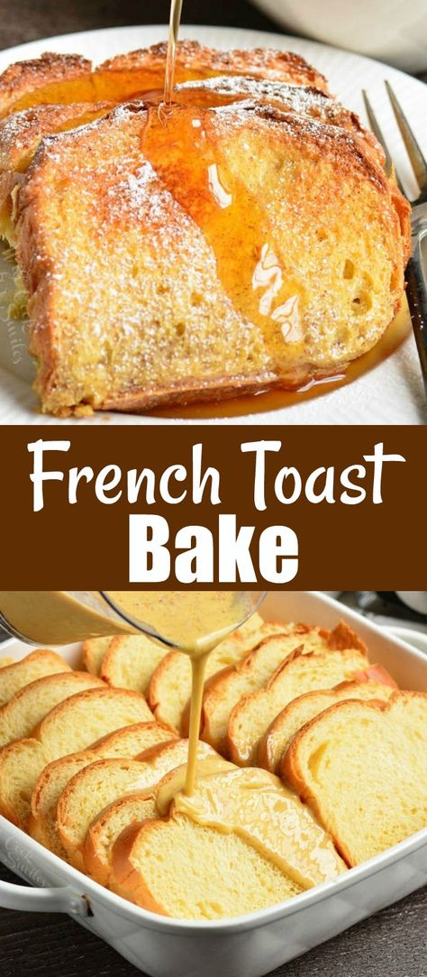 Maple Custard, Xmas Sweets, Breakfast Overnight, French Toast Bake Overnight, French Toast Bake Recipe, Breakfast Cooking, French Toast Casserole Overnight, Brioche French Toast, French Toast Casserole Recipes