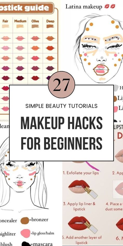 Ready to master makeup? Get easy beauty tips and makeup tutorials for eyeshadow, eyeliner, and more. Save this pin to learn simple hacks to apply makeup perfectly! Tutorial Makeup Simple, Makeup Hacks For Beginners, Eyeshadow Guide, Simple Eyeshadow Tutorial, Eyeliner Hacks, Eyeshadow Tutorials, Apply Eyeshadow, Simple Eyeshadow, Simple Makeup Tips