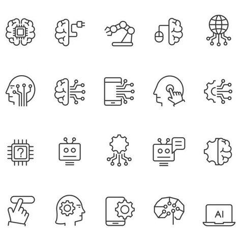 Artificial Neural Network, Visual Thinking, Food Logo Design, Technology Icon, Vector Art Illustration, Icon Set Vector, Self Driving, Logo Mark, Machine Learning