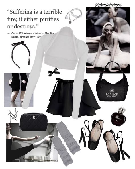 Black Swan Ballet Outfit, Aesthetic Dance Outfits, Ballet Core Fashion, Ballet Wear Aesthetic, Ballet Piano, Black Ballet Outfit, Ballet Inspired Outfit, Ballet Attire Practice, Ballet Clothes Outfits