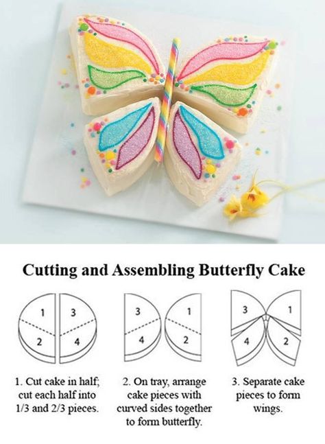 Easy butterfly cake! Im thinking little girls birthday party More Tårta Design, Torte Creative, Fest Mad, Butterfly Birthday Cakes, Cake Simple, Butterfly Birthday Party, Torte Cupcake, Butterfly Cake, Easy Birthday