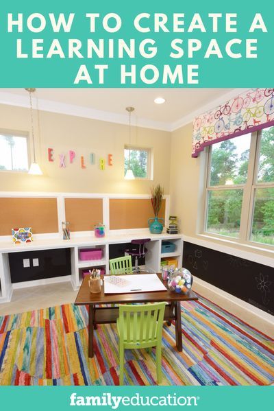 Learn how to create a cool and effective dedicated at-home earning space for your child. These are some of our favorite DIY ideas! #learningspace #homeschoolroom #athome Homeschool Layout, Tutoring Space, Playroom Refresh, Kids Homework Room, Learning Room, Homeschool Room Decor, Homeschool Room Design, Homeschool Room Organization, Homeschool Space