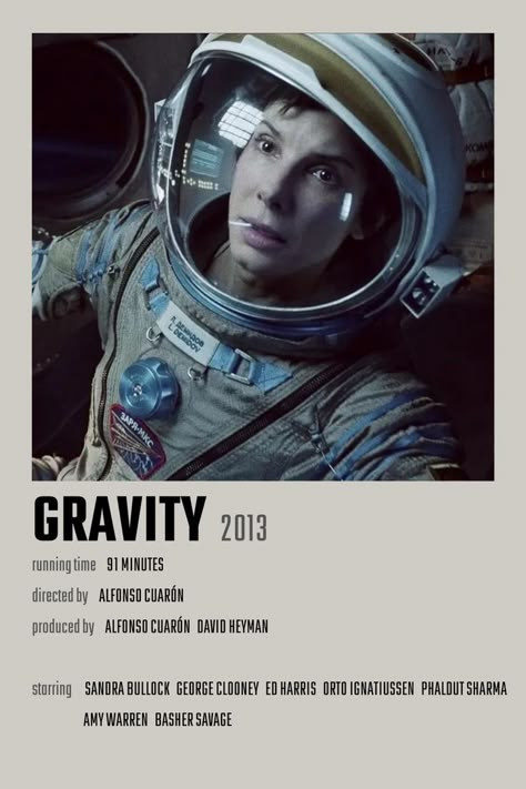 Gravity Movie Poster, Gravity Poster, Gravity Film, Polaroid Movies, Bullet Journal Netflix, Gravity Movie, Mind Blowing Movies, Film Recommendations, Movie Wall