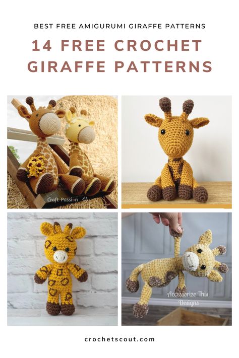 Amigurumi giraffe patterns. Crochet Giraffe Pattern, Amigurumi Giraffe, Crochet Giraffe, Crochet Nursery, Crochet Patterns Free, Giraffe Crochet, Crochet Animal Amigurumi, Crochet Teddy Bear Pattern, Animal Knitting Patterns