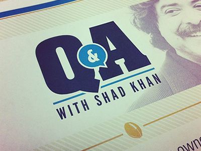 Logo and flyer design for a Q&A event with the Jacksonville Jaguars Owner, Shahid Khan. Q & A Design, Sean Taylor, Shahid Khan, Q And A, Poster Inspiration, Sermon Series, Letter Form, Typography Layout, Graphic Inspiration