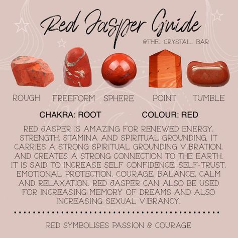 Energy Stones Crystal Healing, Crystal Powers, Crystal Knowledge, Red Jasper Crystal, Crystal Seashells, Healing Crystals For You, Bright Crystal, Earth Gift, Crystal Properties