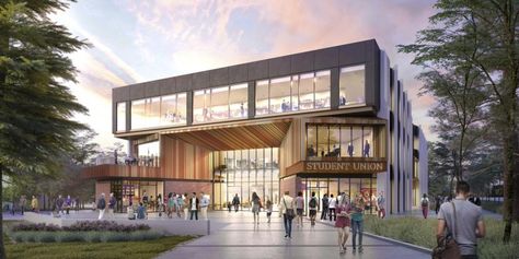 Fresno State Student Union | HED Student Union Design, Student Union Architecture, Bleacher Seating, Building Insulation, Canoga Park, Fresno State, Architecture Board, Multipurpose Room, Construction Cost