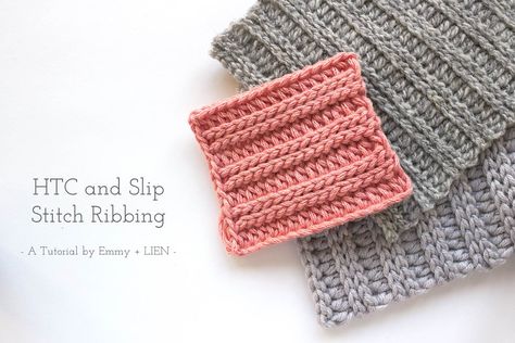 Crochet Ribbing - HTC and slip stitch | free tutorial by Emmy + LIEN Crochet Rib Stitches, Crochet Ribbing Pattern, Crochet Ribbing Tutorial, Ribbing Crochet, Crochet Rib Stitch, Crochet Ribbing, Unique Stitches, Slip Stitch Crochet, Ribbed Crochet