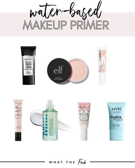 Milk Primer Aesthetic, Water Based Primer And Foundation, Silicone Vs Water Based Makeup Primer, Water Base Makeup, Water Based And Silicone Based Makeup, Silicone Vs Water Based Primer, Primer And Foundation Combo, Silicone Makeup Products, Best Water Based Foundation