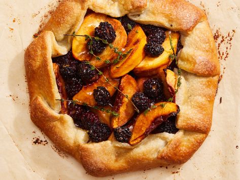 Summer Peach and Blackberry Galette Blackberry Galette, Blackberry Recipes, Galette Recipe, Fruit Filling, Flaky Crust, Pan Recipes, Summer Dessert, Sheet Pan Recipes, Seasonal Recipes