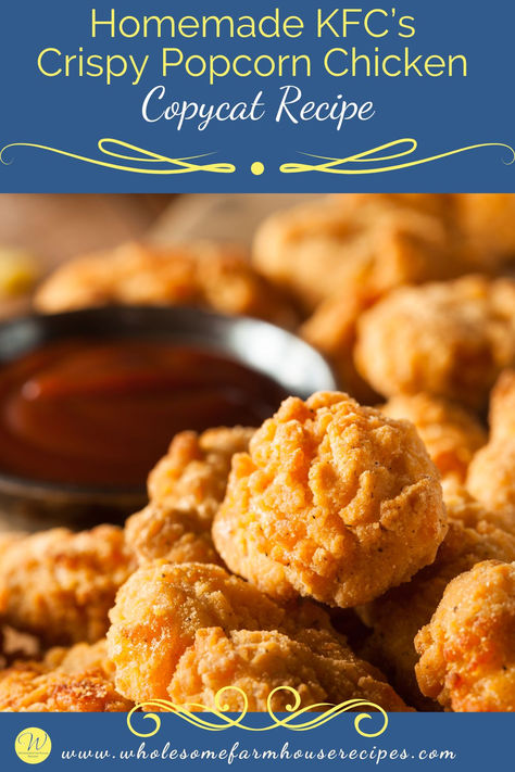 Popcorn chicken with dipping sauce on a plate Easy Popcorn Chicken, Kfc Popcorn Chicken Recipe, Farmhouse Recipes, Easy Popcorn, Popcorn Chicken Recipe, Kfc Recipe, Savory Recipe, Recipe Using Chicken, Quick Lunch Recipes