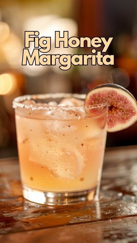 Fig Honey Margarita Tequila Winter Cocktails, Honey Margarita, Unique Margarita Recipes, Cottage Cooking, Mexican Cocktail, Cocktails To Make At Home, Manhattan Cocktail, Drink Stand, Pretty Cocktails