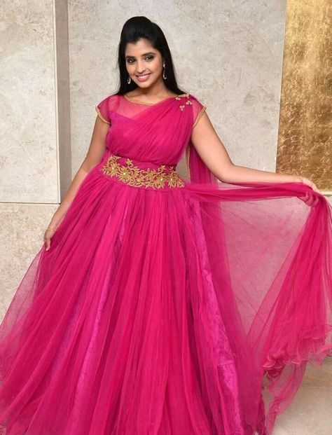 Net Long Frocks, Pink Long Gown, Naira Dress, Gown Dress Party Wear, Frock Models, Party Wear Frocks, Pregnancy Facts, Bday Celebration, Kurtis Design