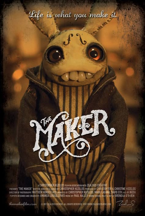 The Maker, A Touching Animated Short Film About Enjoying Life & Love Stop Motion Horror, Stop Motion Movie Poster, Stopmotion Characters, Stop Motion Characters, Creepy Stop Motion, Sxsw Poster, Short Film Poster, Short Horror Films, Stop Motion Puppet