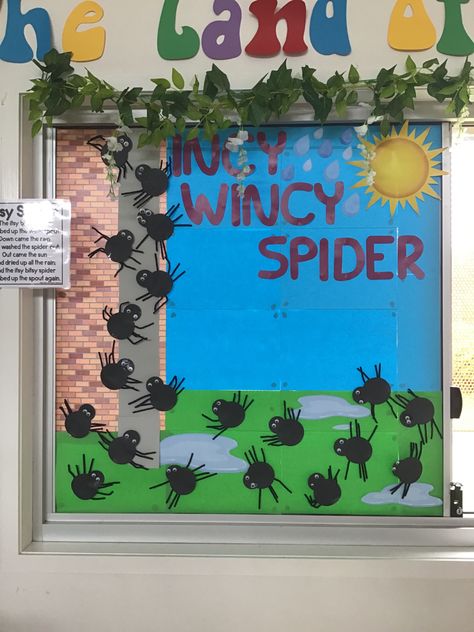 Nursery Rhyme Decorations, Nursery Display Boards, Nursery Rhymes Preschool Crafts, Incy Wincy Spider, Nursery Rhyme Crafts, Nursery Rhymes Preschool, Coping Skills Activities, Diy Classroom Decorations, Display Boards