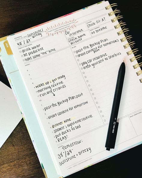 Daily Planning Page ✔️✨ | Planner writing, Day designer planner, Create daily planner Organized Day Planner, Daily Planning Aesthetic, Planner Writing Ideas, 2024 Daily Planner, Day Designer Planner Ideas, Daily Planning Ideas, Planner Inspo Aesthetic, Notebook Planner Ideas, Work Planner Ideas