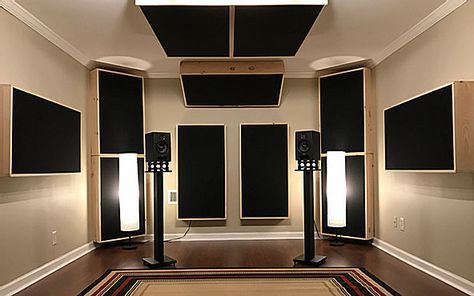 Diy Acoustic Panels, Acustic Panels, Wood Sound Diffuser, Acoustic Panels Diy, Music Studio Decor, Music Room Design, Home Recording Studio Setup, Studio Floor Plans, Recording Studio Setup