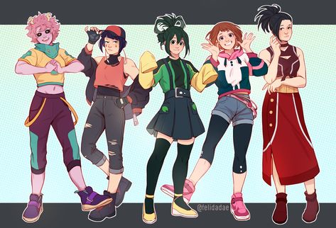 Hero Outfits, Mha Characters, Class 1 A, My Hero Academia Shouto, Ochako Uraraka, Anime Inspired Outfits, Hero Girl, My Hero Academia Memes, Boku No Hero Academia Funny