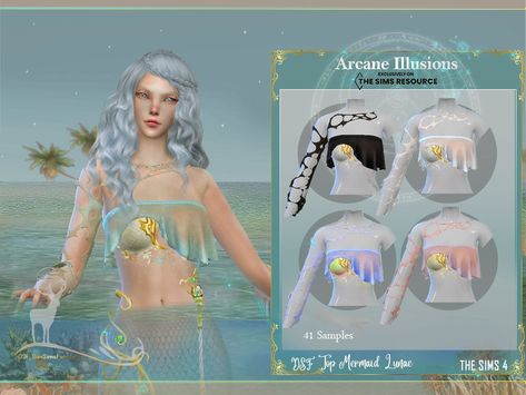 Zepeto Wallpaper, Sims Accessories, Los Sims 4 Mods, Sims Download, Female Swimsuit, Mermaid Bra, Mermaid Top, Pelo Sims, Free Sims 4