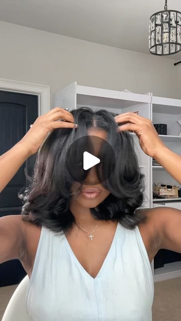 KIMBERLY CHERRELL on Instagram: "Morning Hair Takedown 💕" Curly Hairstyles Ideas Black Women, Medium Length Blowout Black Women, Natural Hair Press And Curl, Layered Hair For Medium Hair, Sew In Natural Look, Bridgerton Hairstyles For Black Women, Hairstyles For Long Relaxed Hair, Pin Curled Hair Black Women, Humidity Hairstyles For Black Hair