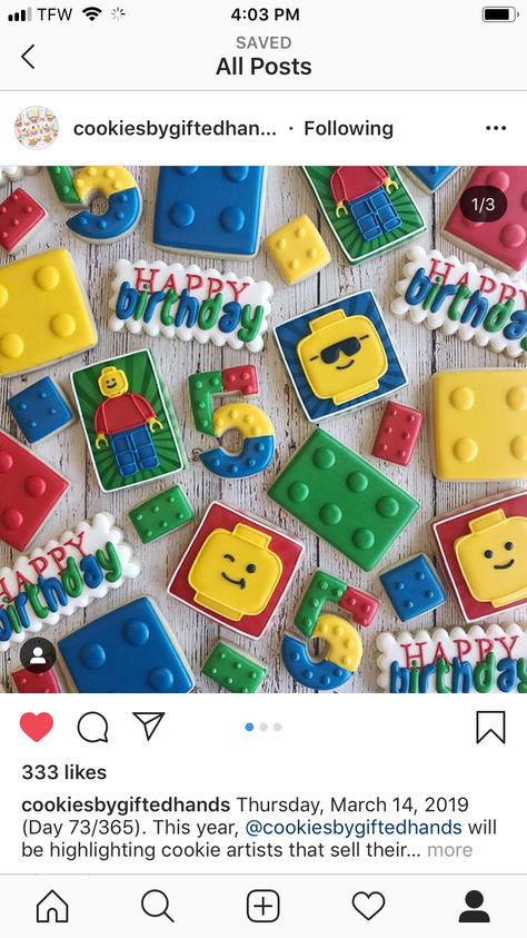 Lego Cookies, Train Cookies, Lego Birthday Cake, Sugar Cookie Royal Icing, Lego Cake, Lego Birthday Party, Graduation Cookies, Lego Birthday, Lego Party