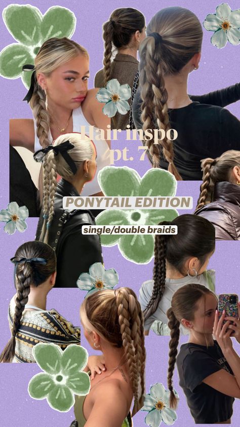 follow along with me for my hair inspo series!! 🤎🤍 i’ll be posting all hair styles/color/types so you can find your hair inspo no matter what you’re looking for! comment below what hair styles/color/types you want to see next! ponytail with braids aesthetic hair inspiration single braid double braid Single Braid Ponytail, Double Braid Ponytail, Ponytail With Braids, Braids Aesthetic, Double Braids, All Hair Styles, Hair Styles Color, Braid Ponytail, Single Braid