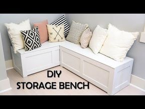 27 DIYs for Small Spaces | Ideas To Maximize Your Place Kitchen Nook Storage, Nook Storage, Kitchen Nook Bench, Diy Banquette, Dining Bench With Storage, Corner Bench With Storage, Dining Banquette Bench, Storage Bench Diy, Diy Bank