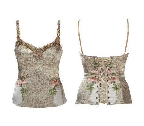 Amazon.com: Luxurious Satin Corset Tank Designed by Michal Negrin Fashioned with Roses Cameos, Multicolor Swarovski Crystals, Victorian Roses and Lace Like Motifs, Back Lace-Up Satin Ribbon with Self-Tie Fastening & Jeweled Straps: Clothing $1,965.00  #vintage #cameo #handmade  http://www.amazon.com/gp/product/B008EX57SK/ref=as_li_ss_tl?ie=UTF8=batbomandli0f-20=as2=1789=390957=B008EX57SK Shabby Chic Boutique, Michal Negrin, Satin Corset, Cute Lazy Outfits, Lazy Outfits, Tshirt Outfits, Corsets, Dream Clothes, New Wardrobe