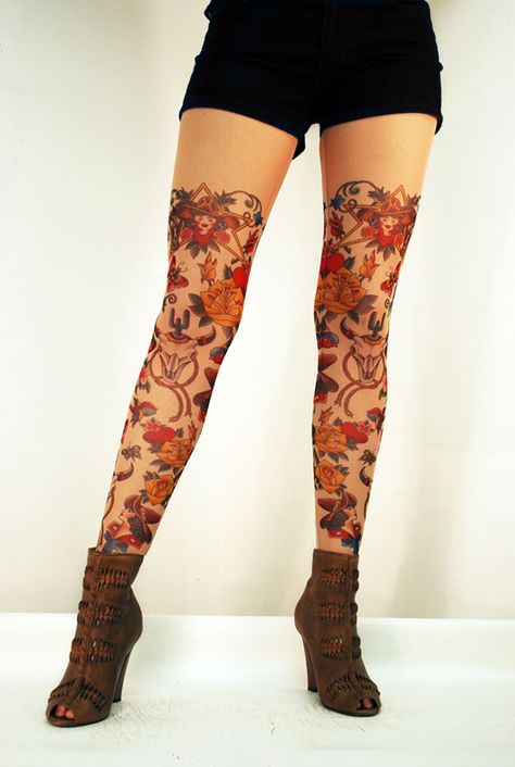 Spain Boys, Wildrose Tattoo, Boys Tattoo, Canada Tattoo, Yellow Rose Tattoos, Tattoo Leggings, Tattoo Tights, Elegant Goth, Clothes Wishlist