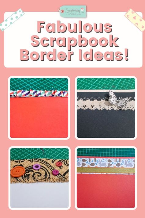 Adding a border might be just what your scrapbook page needs for that ‘wow’ factor! To help you get more creative with your borders, here are five awesome ideas that will instantly enhance your scrapbook layouts! Scrapbook Borders Ideas Simple, Scrapbook Border Design, Scrapbook Borders Ideas, Scrapbooking Crop, Scrapbook Tips, Border Ideas, Scrapbook Borders, Page Layouts, Page Background