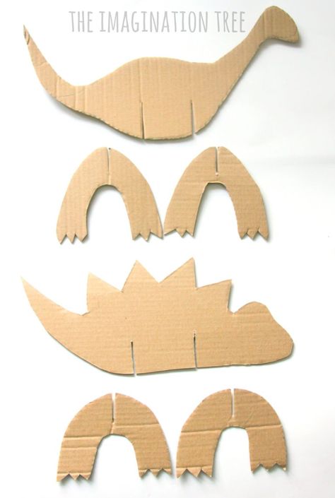 Make a cardboard dinosaur craft for your dino loving kids with this super simple cut and slot method of construction! Great for older kids to do alone or to make for little ones to decorate and play with on a rainy day. Cardboard truly is the BEST art material available as far as I am...Read More » Dinosaur Craft Kids, Dinosaur Paper Craft, Cardboard Dinosaur, Dinosaur Crafts Kids, Dinosaur Craft, Imagination Tree, Dinosaur Activities, Dinosaur Crafts, Cardboard Art