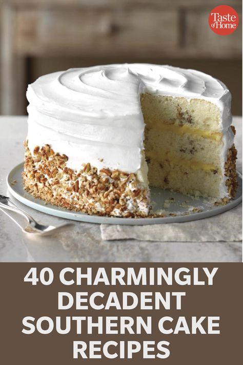 Southern Living Cakes, Decadent Cakes Recipes, American Cake Recipes, Southern Living Cake Recipes, Classic Southern Desserts, Southern Cakes Homemade, Old Cake Recipes, Decadent Cake Recipes, Old Fashion Cake Recipes