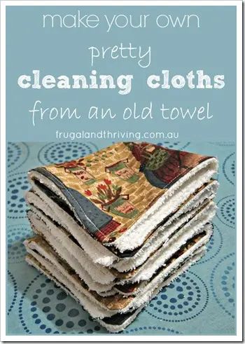 Diy Cleaning Cloths, Recycled Towels, Homemade Cleaning, Old Towels, Cleaning Cloths, Towel Crafts, Beginner Sewing Projects Easy, Family Support, Small Sewing Projects