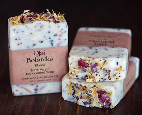 Ojai Botanika Natural Artisan Soap Artisan Soap Recipe, Artisan Soap Packaging, Soap Confetti, Handmade Soap Packaging, Soap Design Ideas, Soap Design, Organic Bar Soap, Pretty Soap, Homemade Soap Recipes