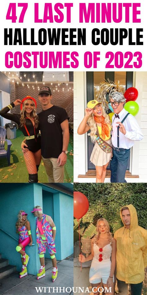 Are you looking for last minute Halloween couple costumes of 2023 to recreate with your partner this year? These unique last minute Halloween couple costumes are just for you. We've got you everything from cute Halloween couple costumes, Halloween couple costumes 2023, Halloween couple costumes funny, Halloween couple costumes creative, Halloween couple costume ideas, Halloween couple costume ideas 2023, and so much more. Couple Costumes Creative, Couple Costumes Funny, Cute Halloween Couple Costumes, Easy Diy Couples Costumes, Easy Adult Halloween Costumes, Last Minute Couples Costumes, Partner Halloween Costumes, Halloween Couple Costumes, Easy Couple Halloween Costumes