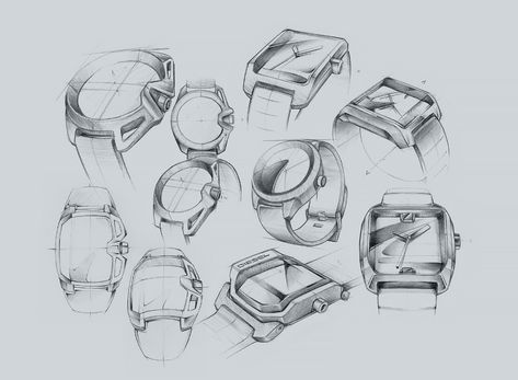 Watch Design Concept, Oakley Watches, Glasses Sketch, Watch Concept, Watch Sketch, Technical Illustration, Jewellery Sketches, Black And White Lines, Car Drawings