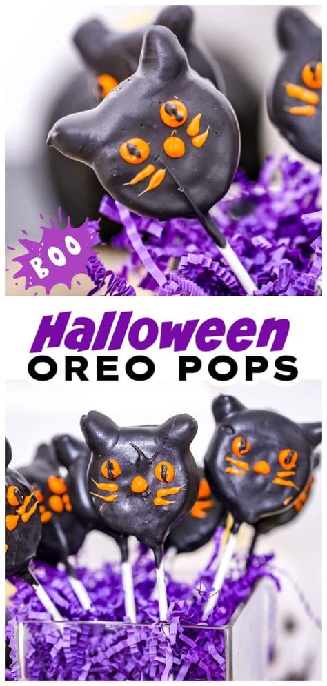 It's Halloween season, so it's time for spooky festive treats, like black cats, vampires and one-eyed monsters! ! While there are plenty of classic Halloween Oreo recipes out there, we are loving these adorable Halloween Oreo Pops! This Oreo cookie pops recipe is easy to make will be a hit at any Halloween holiday party. Halloween Oreo Pops, Cookie Pops Recipe, Best Vegan Cookies, Recipe Using Apples, Spooky Halloween Desserts, Oreo Cookie Pops, Monster Treats, Halloween Oreos, Spooky Halloween Food