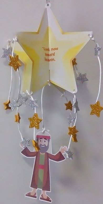 Gods Promise To Abraham Craft, God's Promise To Abraham, Church Games, Mobile Craft, Abraham And Sarah, Children's Church Crafts, Bible Story Crafts, Hanger Crafts, Sunday School Crafts For Kids