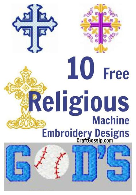 Below are 10  free Religious themed Embroidery designs for machine Embroidery. All of these patterns were free at the time of writing this article. If you have found some online and would like to share let us know and … Read More ... Cross Machine Embroidery Designs, Embroidery Projects Ideas, Machine Embroidery Gifts, Free Machine Embroidery Designs Patterns, Cross Embroidery Designs, Free Embroidery Patterns Machine, Religious Embroidery, Free Cross Stitch Designs, Christian Embroidery